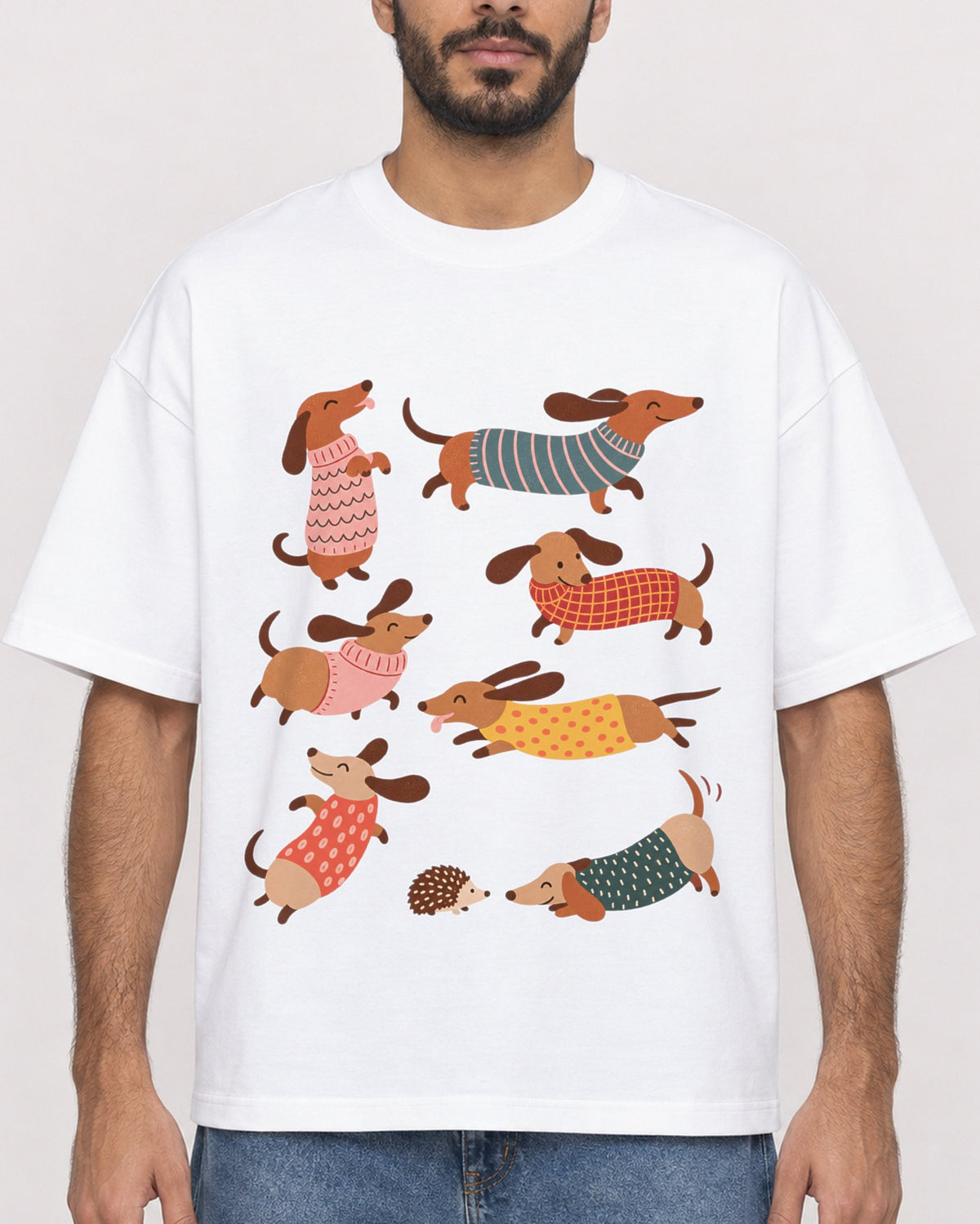 Mockup Boxy Heavyweight Tee White male close-up 07