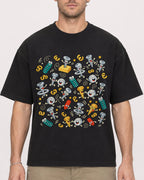 Mockup Boxy Heavyweight Tee Black male close-up 08
