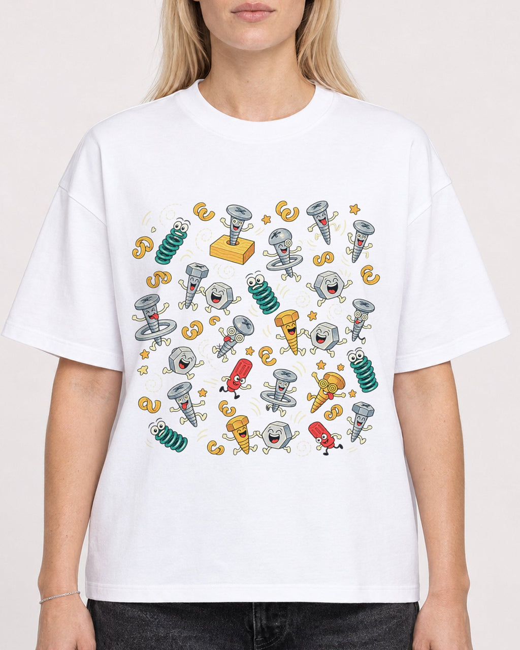 Mockup Boxy Heavyweight Tee White female close-up 08
