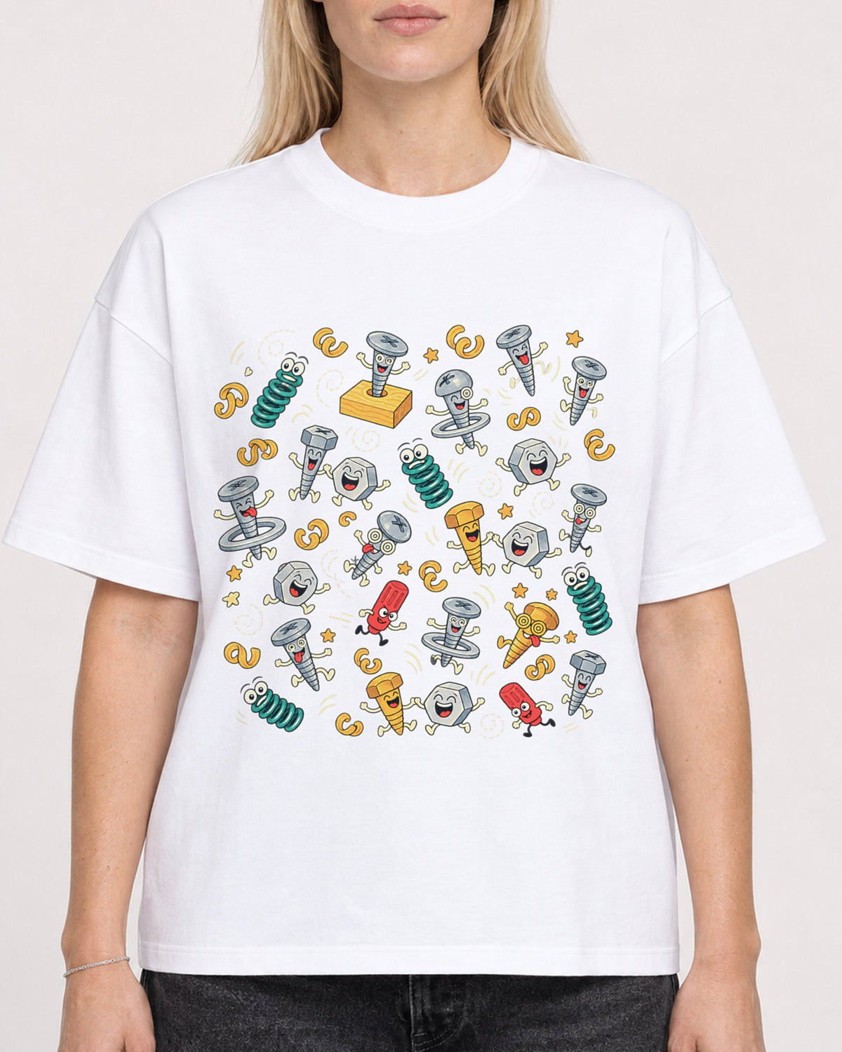 Mockup Boxy Heavyweight Tee White female close-up 08