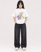Mockup Boxy Heavyweight Tee White female full-body 13