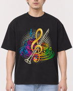 Mockup Boxy Heavyweight Tee Black male close-up 13