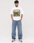 Mockup Boxy Heavyweight Tee White male full-body 07
