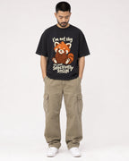 Mockup Boxy Heavyweight Tee Black male full-body 32