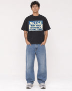 Mockup Boxy Heavyweight Tee Black male full-body 06