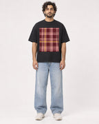 Mockup Boxy Heavyweight Tee Black male full-body 17