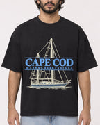Mockup Boxy Heavyweight Tee Black male close-up 17