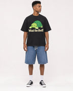 Mockup Boxy Heavyweight Tee Black male full-body 15
