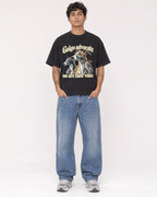 Mockup Boxy Heavyweight Tee Black male full-body 06