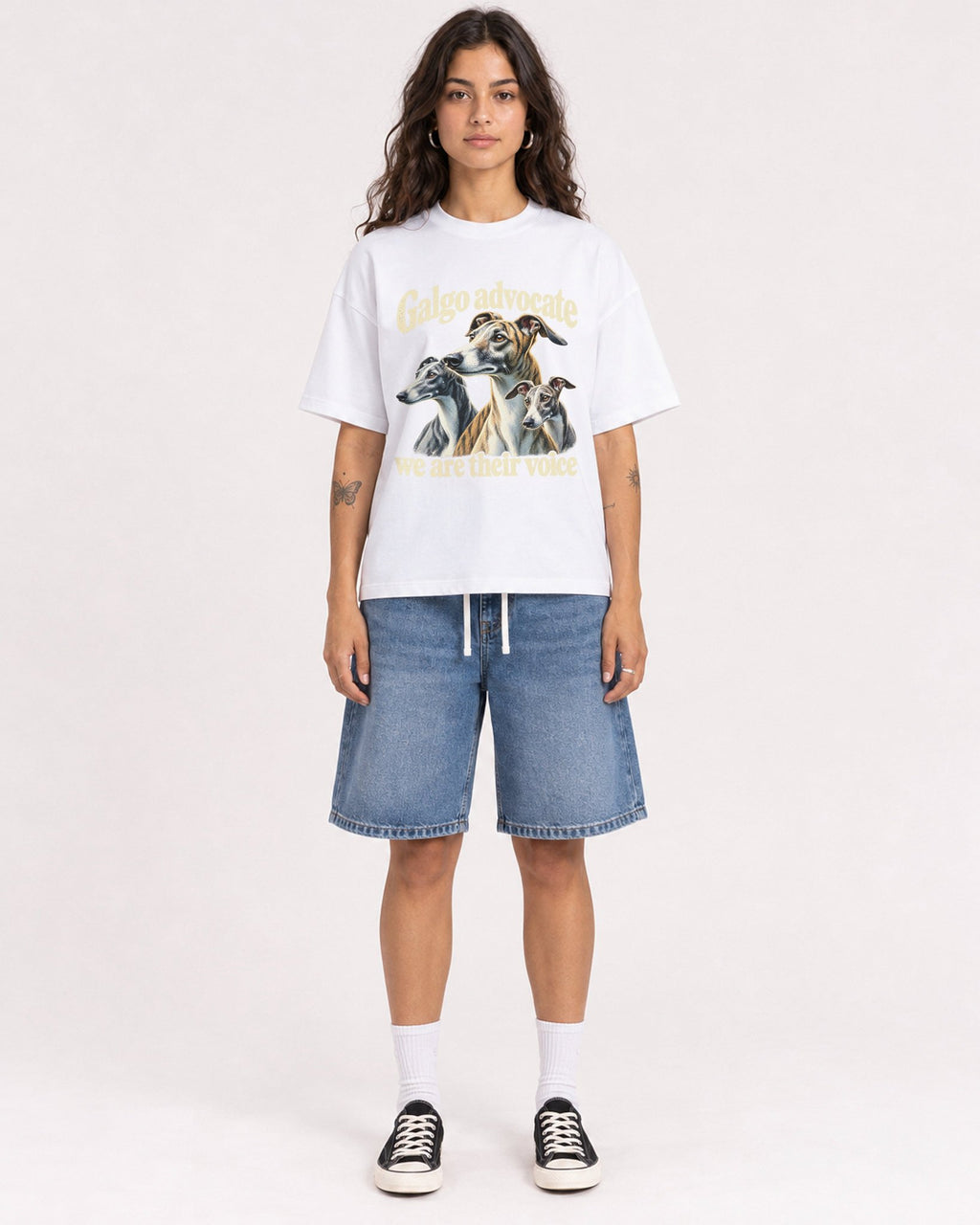 Mockup Boxy Heavyweight Tee White female full-body 06