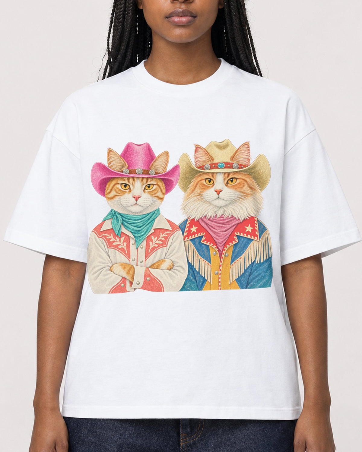 Mockup Boxy Heavyweight Tee White female close-up 04