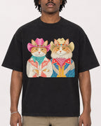 Mockup Boxy Heavyweight Tee Black male close-up 04