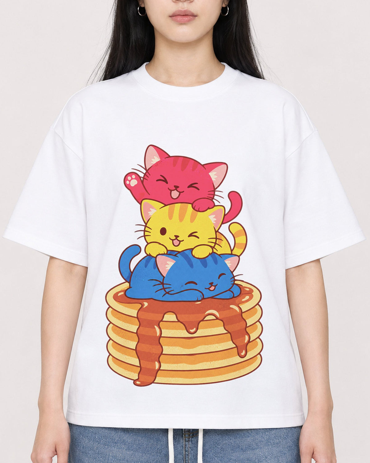 Mockup Boxy Heavyweight Tee White female close-up 01