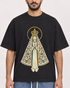 Mockup Boxy Heavyweight Tee Black male close-up 07