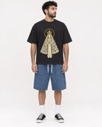 Mockup Boxy Heavyweight Tee Black male full-body 07