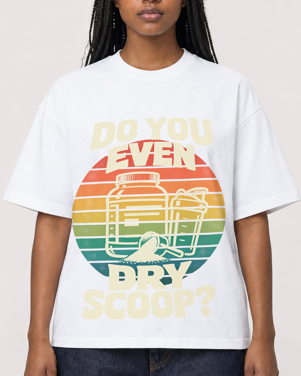 Mockup Boxy Heavyweight Tee White female close-up 04
