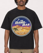 Mockup Boxy Heavyweight Tee Black male close-up 04