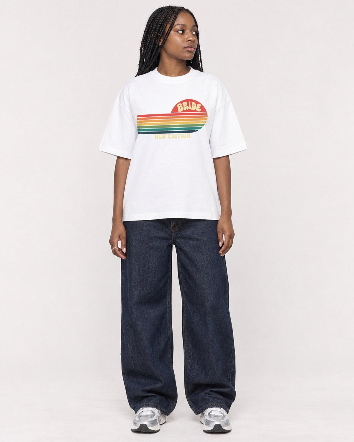 Mockup Boxy Heavyweight Tee White female full-body 04