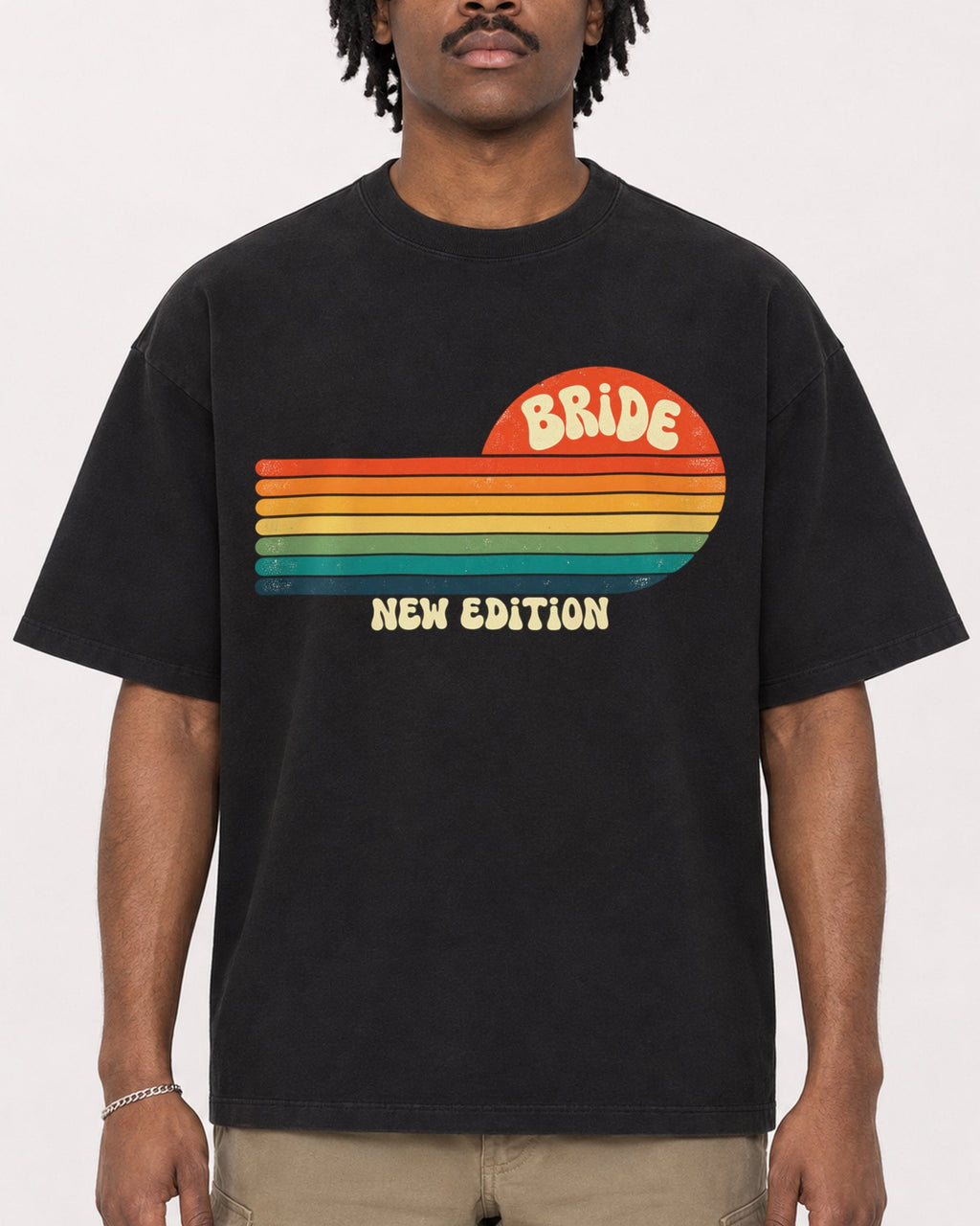 Mockup Boxy Heavyweight Tee Black male close-up 04