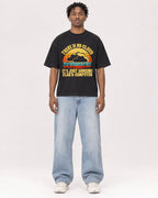 Mockup Boxy Heavyweight Tee Black male full-body 05