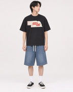 Mockup Boxy Heavyweight Tee Black male full-body 11