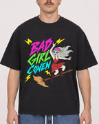 Mockup Boxy Heavyweight Tee Black male close-up 19