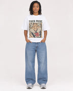 Mockup Boxy Heavyweight Tee White female full-body 15