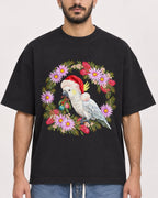 Mockup Boxy Heavyweight Tee Black male close-up 07