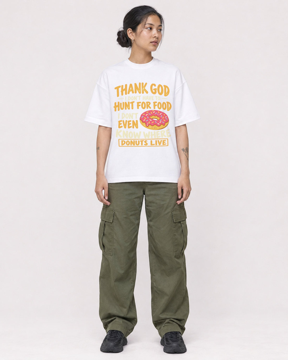 Mockup Boxy Heavyweight Tee White female full-body 12