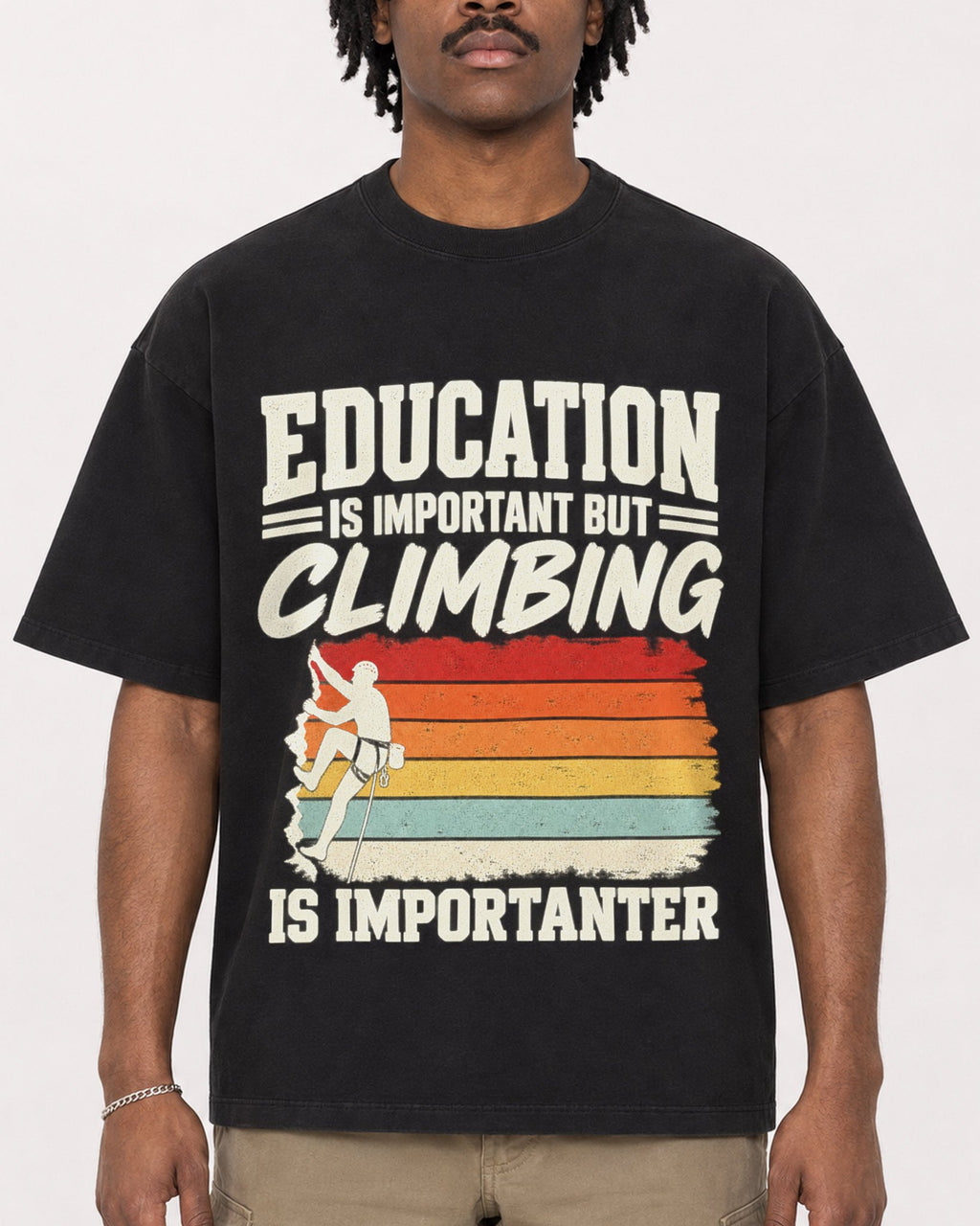 Mockup Boxy Heavyweight Tee Black male close-up 04