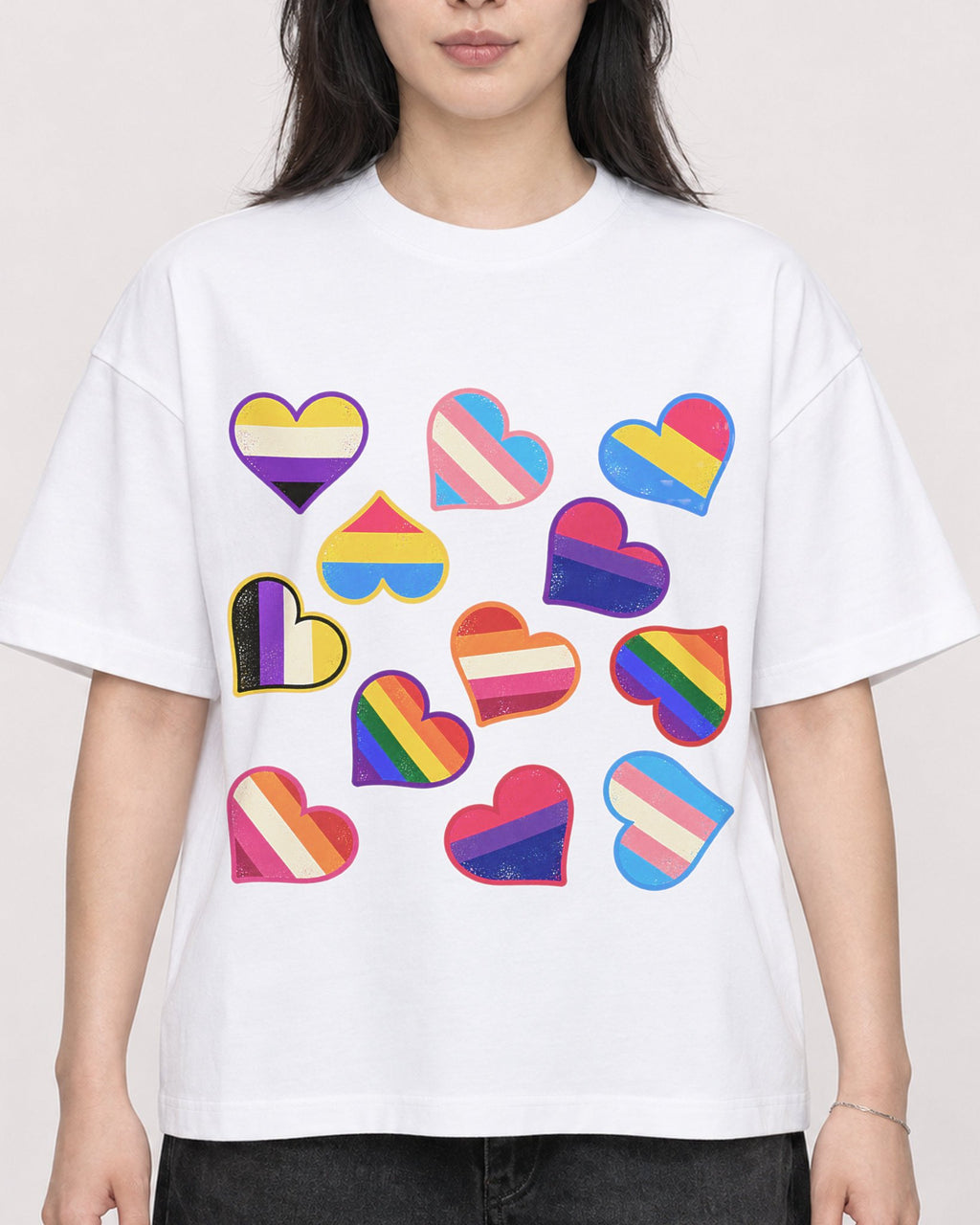 Mockup Boxy Heavyweight Tee White female close-up 13
