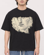 Mockup Boxy Heavyweight Tee Black male close-up 03