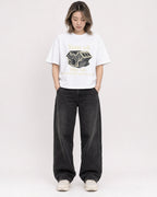 Mockup Boxy Heavyweight Tee White female full-body 33