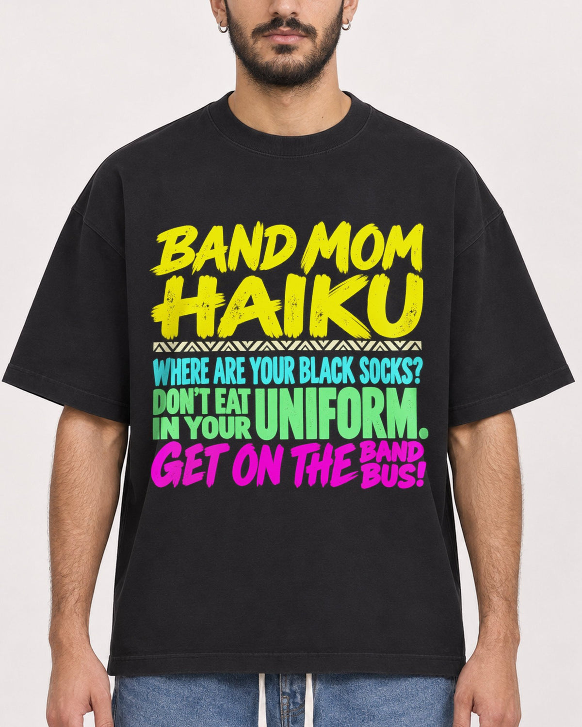 Mockup Boxy Heavyweight Tee Black male close-up 07
