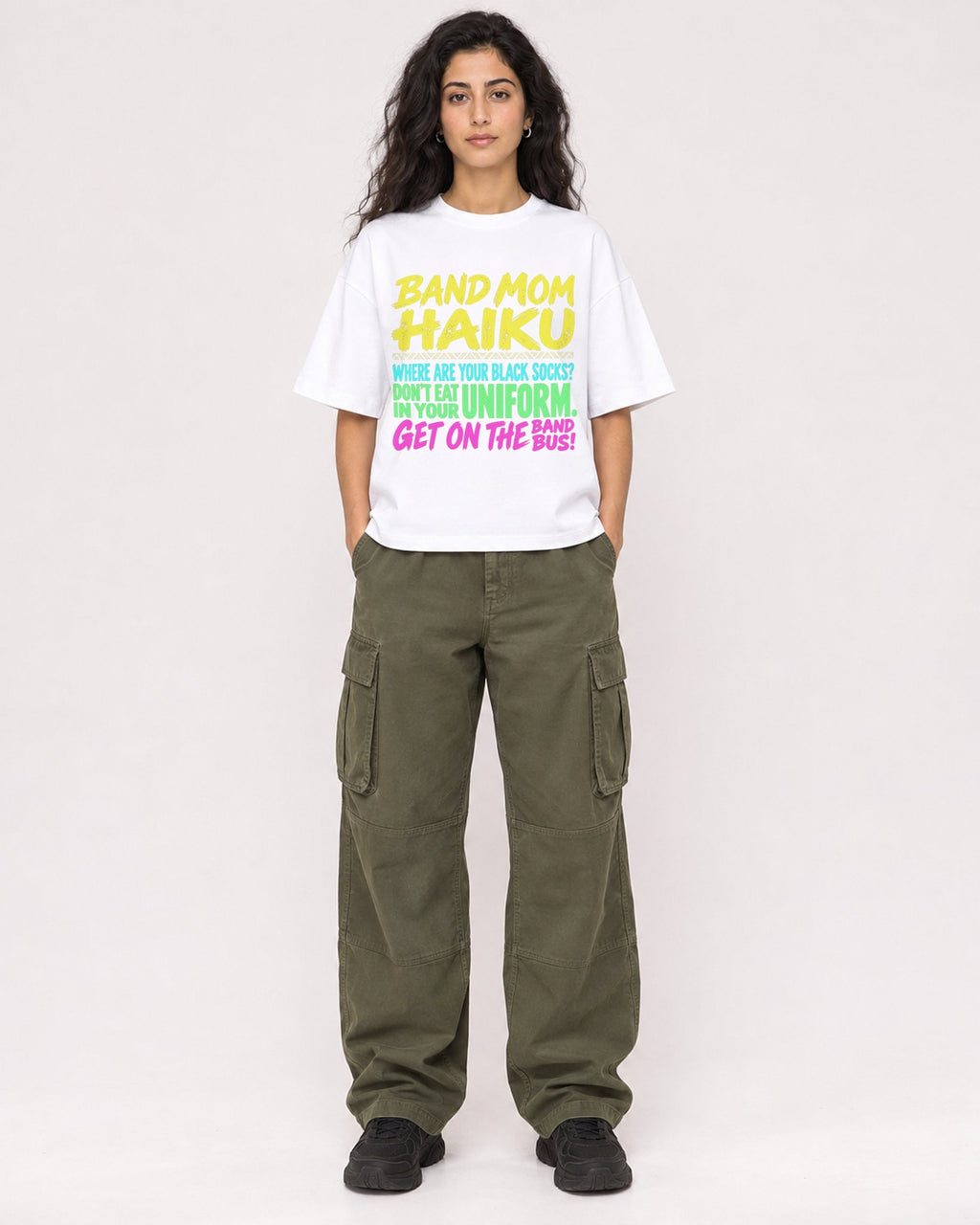 Mockup Boxy Heavyweight Tee White female full-body 07