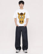 Mockup Boxy Heavyweight Tee White male full-body 01