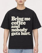 Mockup Boxy Heavyweight Tee Black male close-up 01