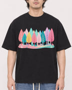 Mockup Boxy Heavyweight Tee Black male close-up 03