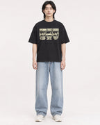 Mockup Boxy Heavyweight Tee Black male full-body 41