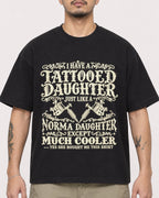 Mockup Boxy Heavyweight Tee Black male close-up 12