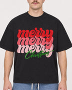 Mockup Boxy Heavyweight Tee Black male close-up 39