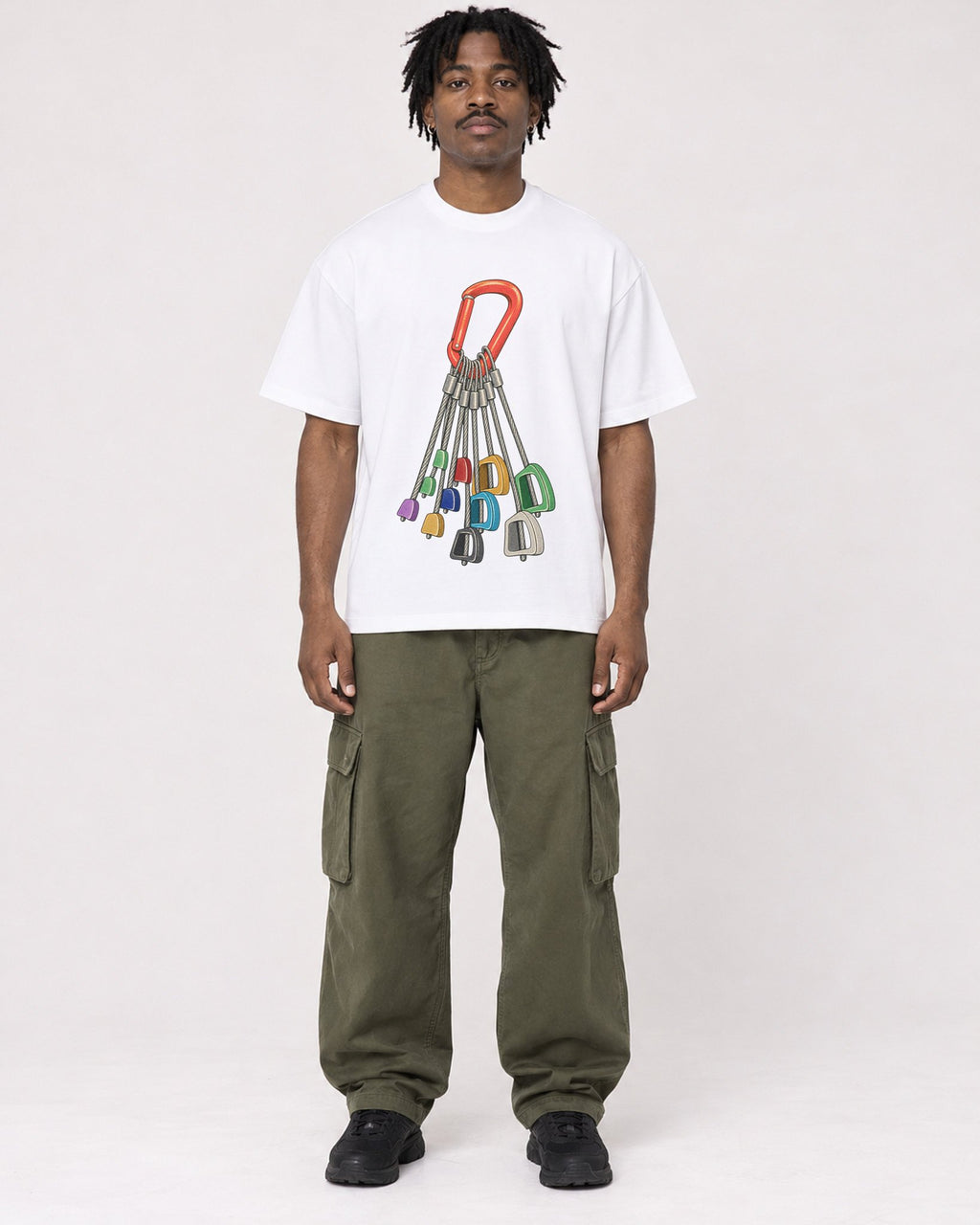Mockup Boxy Heavyweight Tee White male full-body 04