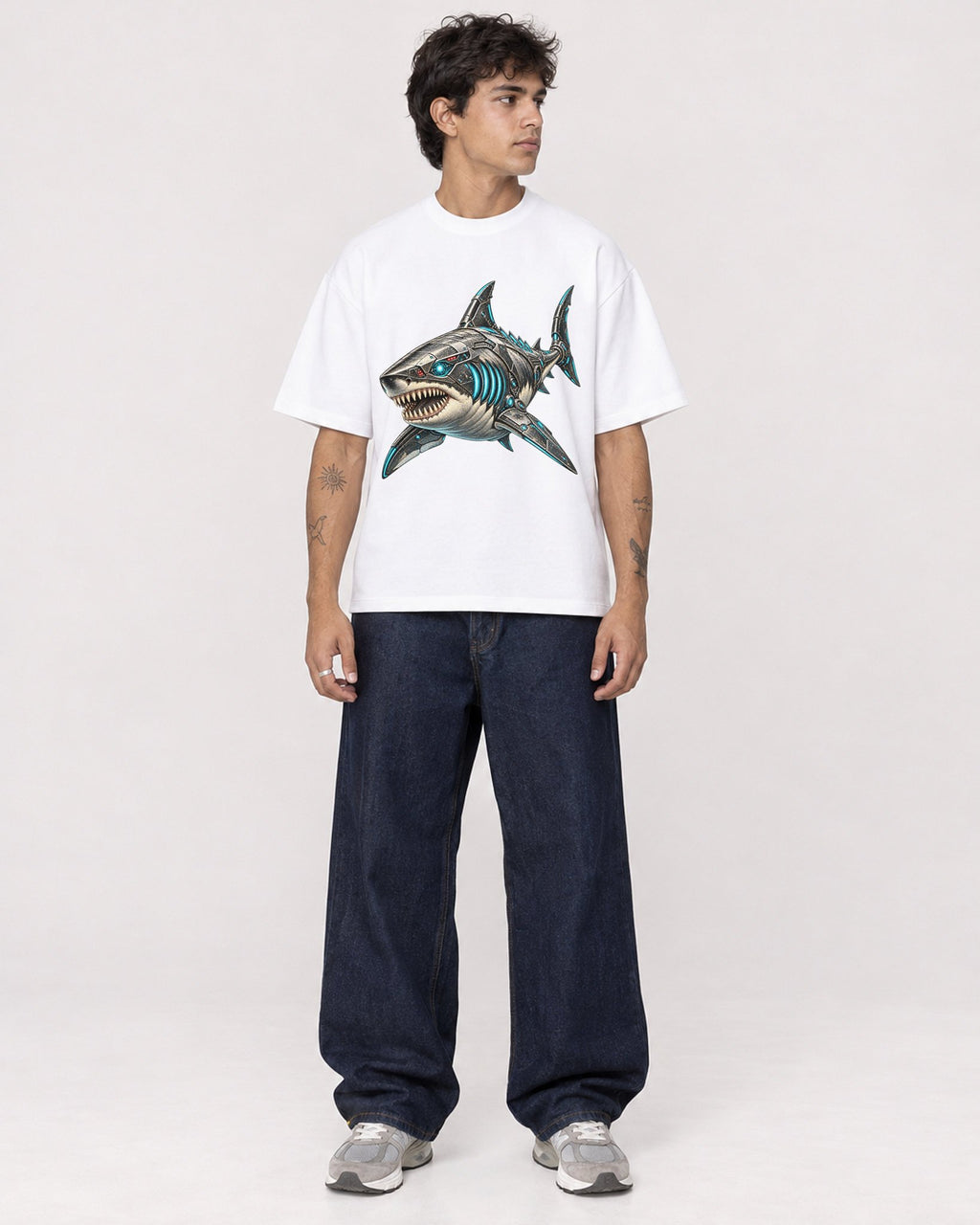 Mockup Boxy Heavyweight Tee White male full-body 06