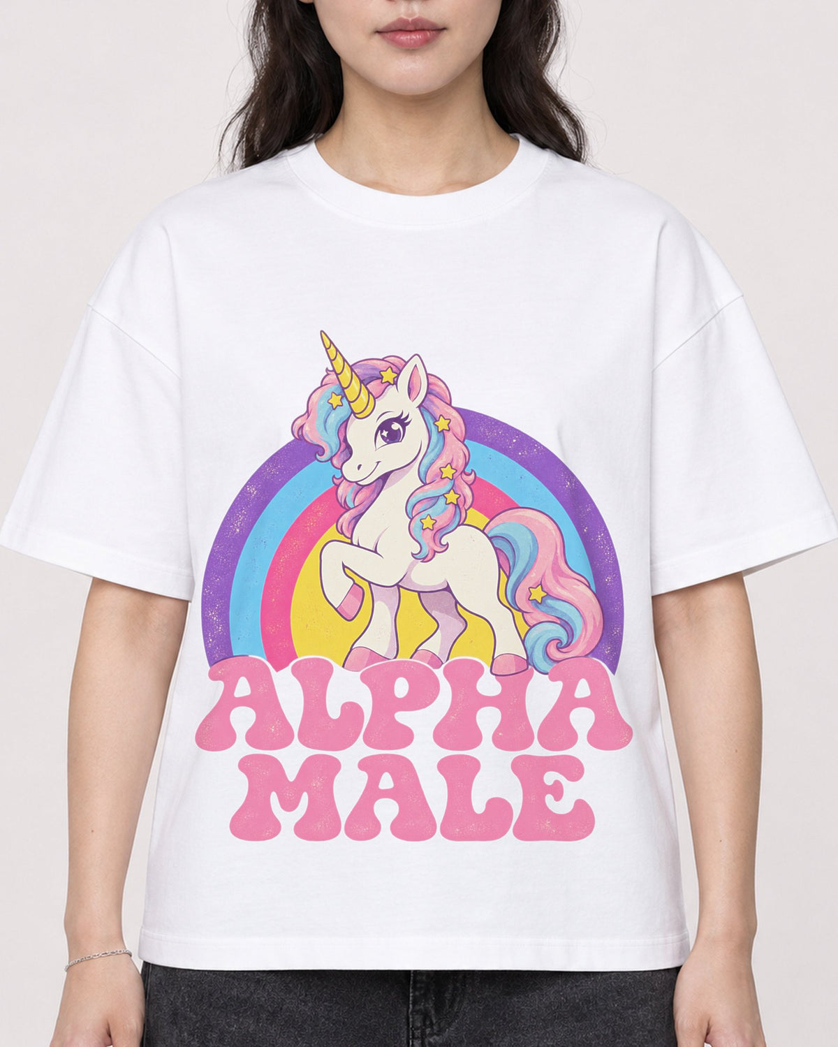 Mockup Boxy Heavyweight Tee White female close-up 03