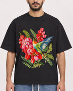 Mockup Boxy Heavyweight Tee Black male close-up 07