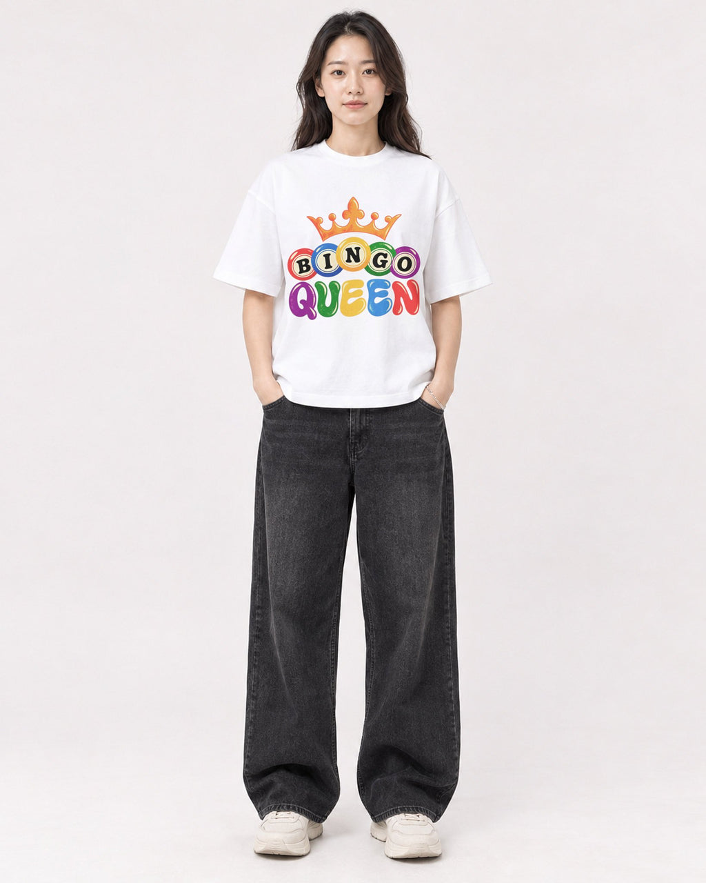 Mockup Boxy Heavyweight Tee White female full-body 03