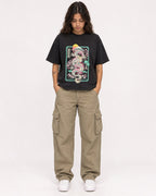 Mockup Boxy Heavyweight Tee Black female full-body 06