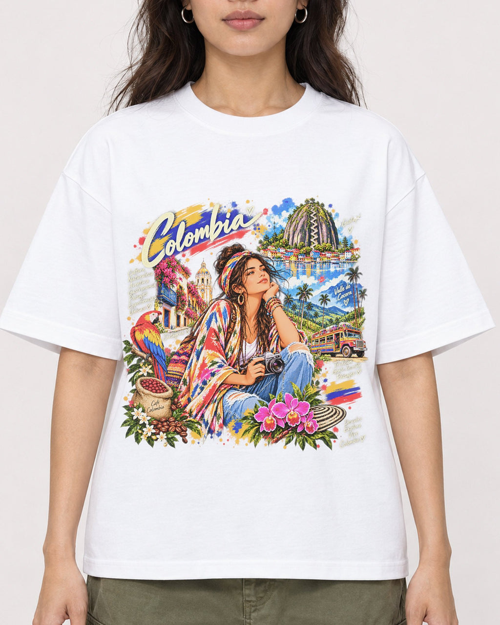 Mockup Boxy Heavyweight Tee White female close-up 02