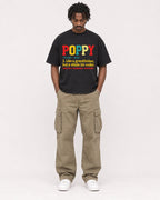 Mockup Boxy Heavyweight Tee Black male full-body 04
