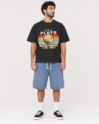 Mockup Boxy Heavyweight Tee Black male full-body 27